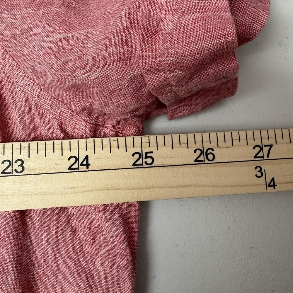 Perry Ellis Mens XXL 100% Linen Collared Button-Up Shirt Red Classic Preppy - Picture 6 of 6